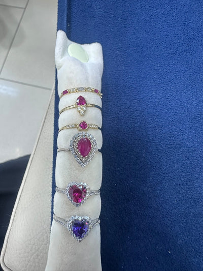 Rubi & Pembe Taşlı Altın Yüzük Koleksiyonu